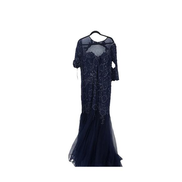 Marsoni by Colors Mother Of The Bride Trumpt Lace Gown In Midnight Blue Size XL - Picture 8 of 12